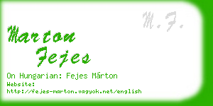 marton fejes business card